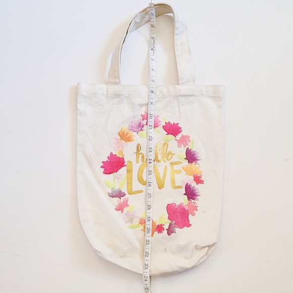 🌼Hello💓love Canvas Tote - Picture 3 of 10